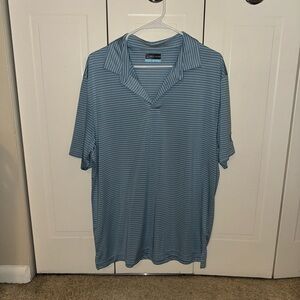 2/$15 PGA Tour Men's Blue Striped Polo Shirt